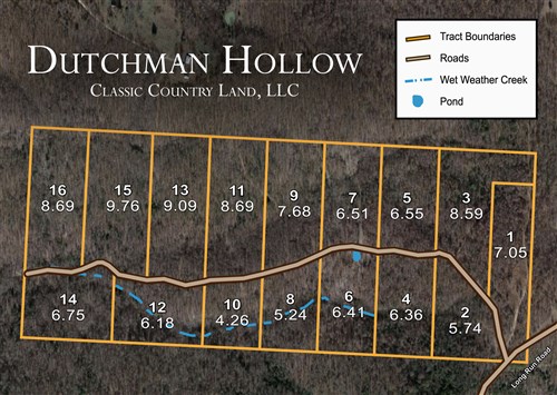 Tract layout map for Dutchmanhollow Tract 6 in Fulton County, Arkansas