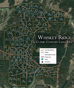 tract layout map for Whiskey Ridge Tract 85, 12.9 acres for sale in Henderson County, Tennessee