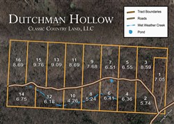 tract layout map for Dutchmanhollow Tract 1, 7.05 acres for sale in Fulton County, Arkansas