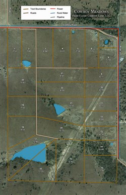 tract layout map for Cowboy Meadows Tract 21, 8.97 acres for sale in Chautauqua County, Kansas