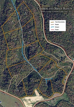 tract layout map for Cumberland Ridge Ranch Tract 10, 10.91 acres for sale in Cumberland County, Kentucky