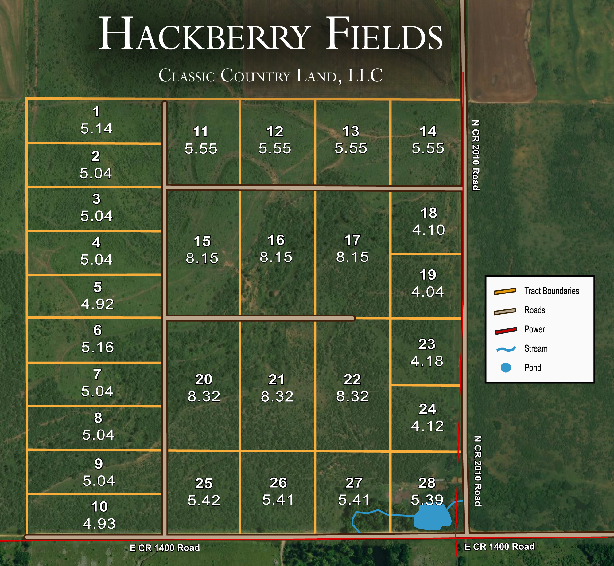 Plat map for Hackberry Fields in Greer County, Oklahoma