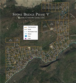 tract layout map for Stone Bridge Phase V Tract 408, 4.75 acres for sale in LatimerHaskell County, Oklahoma
