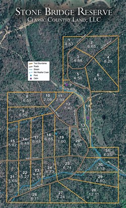 tract layout map for Stone Bridge Reserve Tract 30, 7.13 acres for sale in LatimerHaskell County, Oklahoma