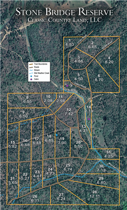 tract layout map for Stone Bridge Reserve Tract 30, 7.13 acres for sale in LatimerHaskell County, Oklahoma
