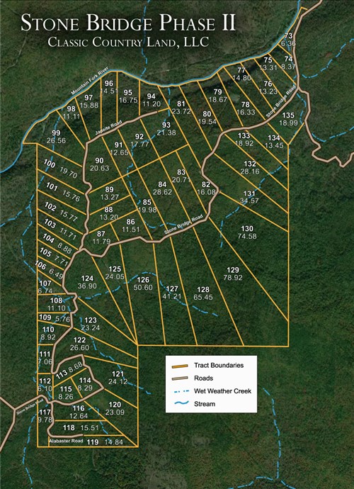 Tract layout map for Stone Bridge Phase II Tract 123 in LatimerHaskell County, Oklahoma