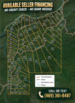 tract layout map for Stone Bridge Phase II Tract 123, 23.24 acres for sale in LatimerHaskell County, Oklahoma