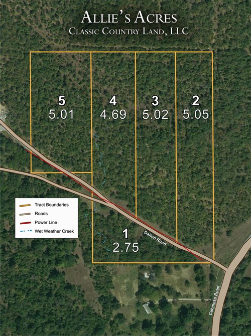 Tract layout map for Allies Acres Tract 3 in Pittsburg County, Oklahoma