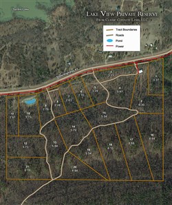 tract layout map for Lakeview Private Reserve Tract 14, 5.79 acres for sale in Pushmataha County, Oklahoma