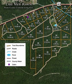 tract layout map for Lake View Ranch Tract 13, 4.2 acres for sale in Pushmataha County, Oklahoma