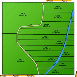 tract layout map for Pushmataha Tract 2, 8.29 acres for sale in Pushmataha County, Oklahoma