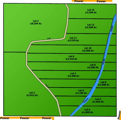 Tract layout map for Pushmataha Tract 2 in Pushmataha County, Oklahoma