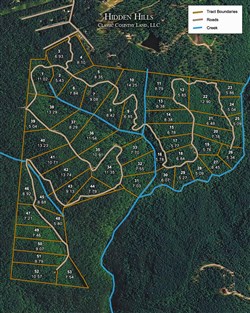 tract layout map for Hidden Hills Tract 14, 8.38 acres for sale in Sequatchie County, Tennessee