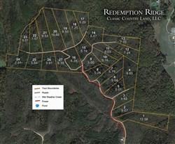tract layout map for Redemption Ridge Tract 5, 5.01 acres for sale in Wayne County, Tennessee