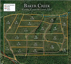 tract layout map for Baker Creek Tract 18, 5.92 acres for sale in Fayette County, Alabama
