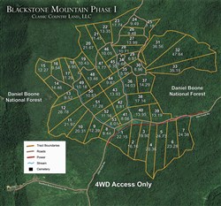 tract layout map for Blackstone Mountain Tract 9, 12.39 acres for sale in Clay County, Kentucky