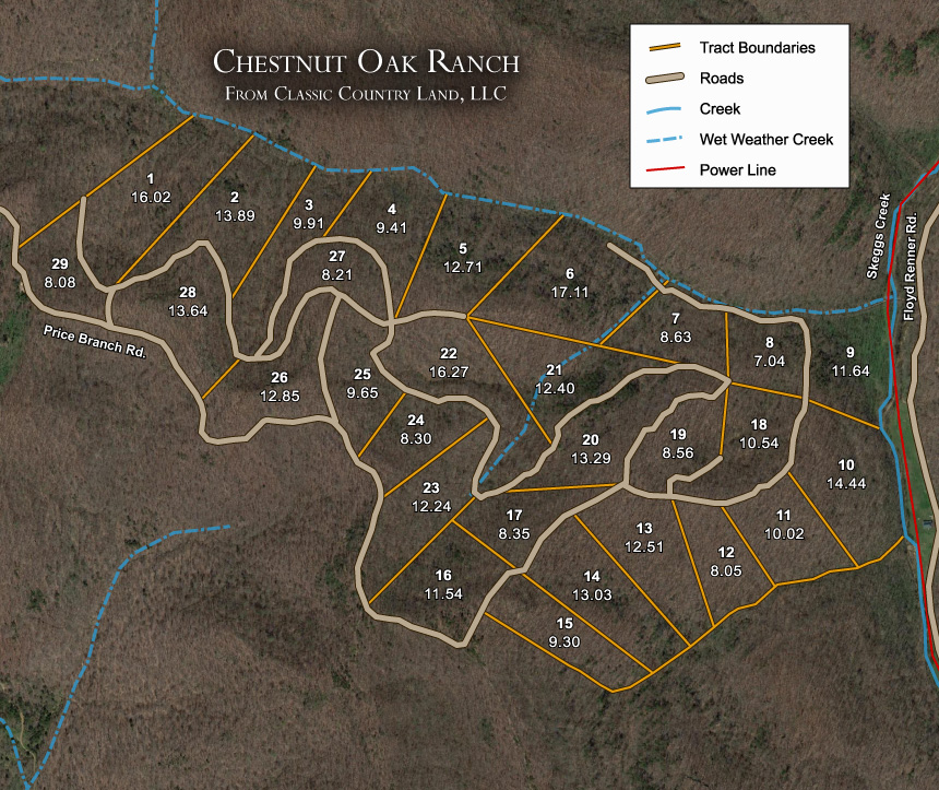 Plat map for Chestnut Oak Ridge in Rockcastle County, Kentucky