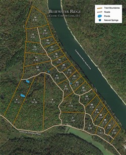 tract layout map for Bluewater Ridge Tract 16, 2.58 acres for sale in Wayne County, Kentucky