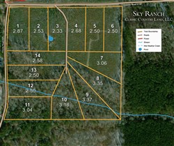 tract layout map for Sky Ranch Tract 1, 2.87 acres for sale in Attala County, Mississippi
