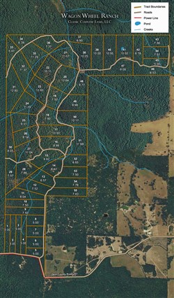 tract layout map for Wagon Wheel Ranch Tract 50, 10.17 acres for sale in Dent County, Missouri