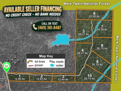 tract layout map for Blue Sky Ranch Tract 5, 26.21 acres for sale in Shannon County, Missouri