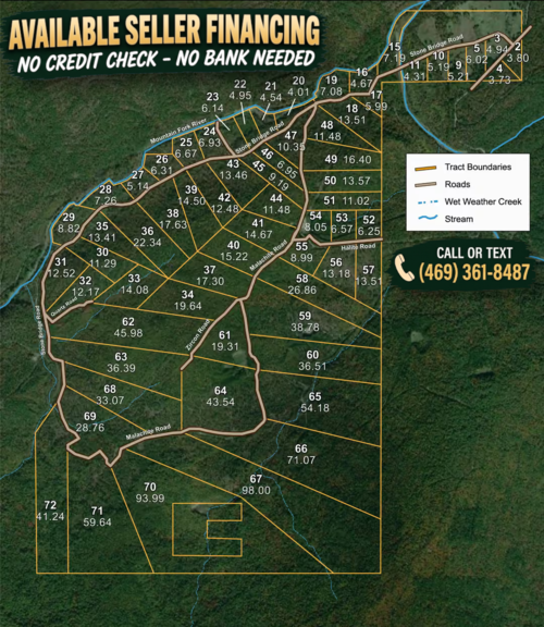 Tract layout map for Stone Bridge Phase I Tract 66 in LatimerHaskell County, Oklahoma