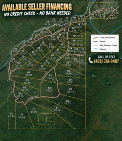 tract layout map for Stone Bridge Phase I Tract 72, 41.24 acres for sale in LatimerHaskell County, Oklahoma