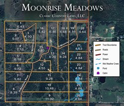 tract layout map for Moonrise Meadows Tract 24, 4.84 acres for sale in Okfuskee County, Oklahoma