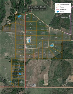 tract layout map for Canadian Plains Tract 11, 5 acres for sale in Pittsburg County, Oklahoma