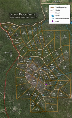 tract layout map for Indian Ridge Phase II Tract 30, 11.95 acres for sale in Pittsburg County, Oklahoma