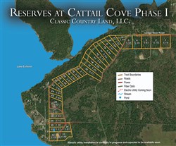 tract layout map for Reserves At Cattail Cove Phase I Tract 34, 2.81 acres for sale in Pittsburg County, Oklahoma