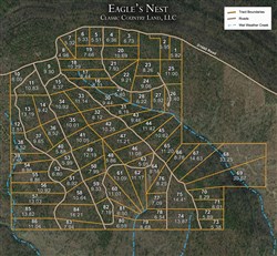 tract layout map for Eagles Nest Ranch Tract 9, 9.9 acres for sale in Pushmataha County, Oklahoma