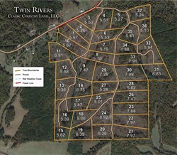 tract layout map for Twin Rivers Tract 11, 6.91 acres for sale in Henderson County, Tennessee