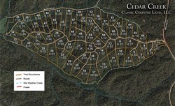 tract layout map for Cedar Creek Tract 16, 6.11 acres for sale in Perry County, Tennessee
