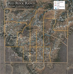 tract layout map for Red Rock Ranch Tract 6, 20.9 acres for sale in Knox County, Texas